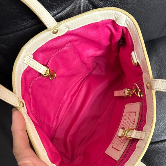 Coach Tan and Multicolor Patchwork Tote - Picture 11 of 13